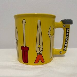 NEW MENARDS 3D Tool Screwdriver Pliers Wrench Yellow 14 oz Coffee Cup Mug